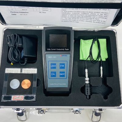 HEC-101 60KHz Eddy Current Electrical Conductivity Tester % IACS MS/m Dual Unit Auto Temperature Compensation Aluminium Copper Alloy Conductivity Meter
