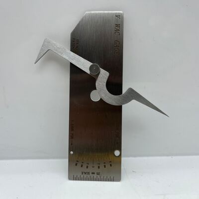 V-WAC-type enkelarmfillet roestvrij staal lasmeter metric & inch dubbele schaal