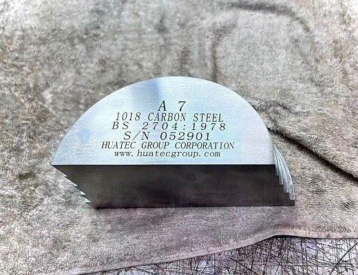 A7 kalibratieblok 74 mm straal 75 mm dik BS2704:1978 koolstofstaal ultrasone testblok