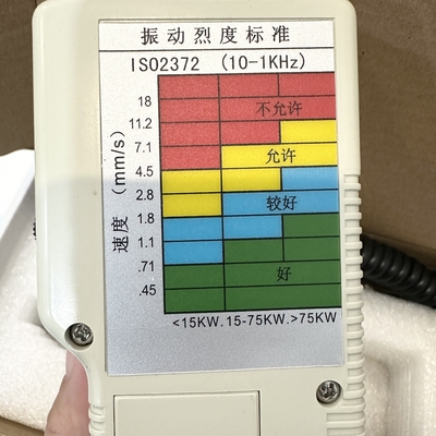 Vibratiemeter Vibratiemetingen in rood gele blauw groen