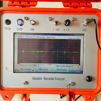 HG-S936L-1 Draagbare trillingsgegevensrecorder 1 Hz-200 Hz Trillingstestapparaat met één kanaal