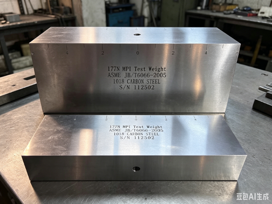 177N MPI Testgewicht 1018 Carbon Steel Magnetische deeltjesinspectie Kalibratieblok Voldoen aan ASME JB/T6066-2005 DC Magnetische Yoke Lifting Force Test Sample