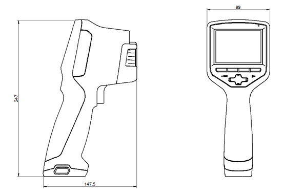 HIR-7R-serie Handheld Thermal Imager 640*480 Resolutie 17μm Pixel Auto Focus Industriële Infrarood Thermische Camera